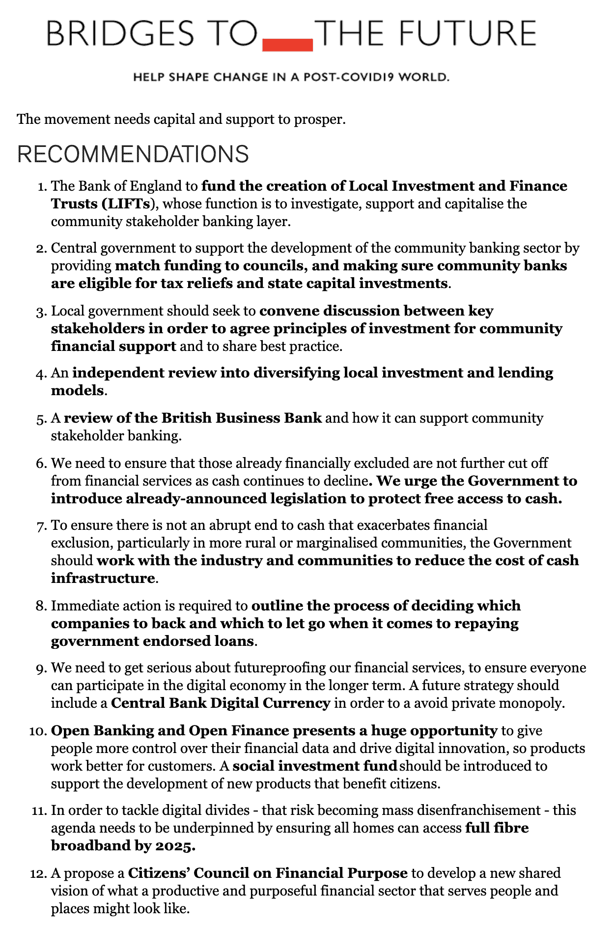 Recommendations - RSA report